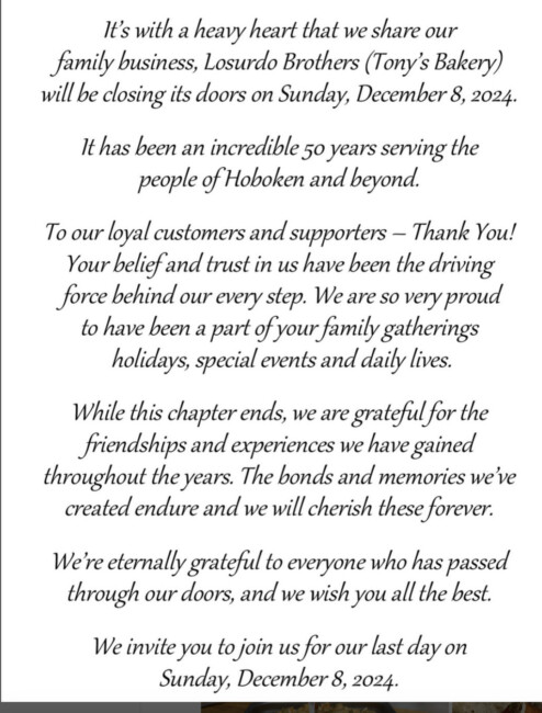 losurdo brothers hoboken closing